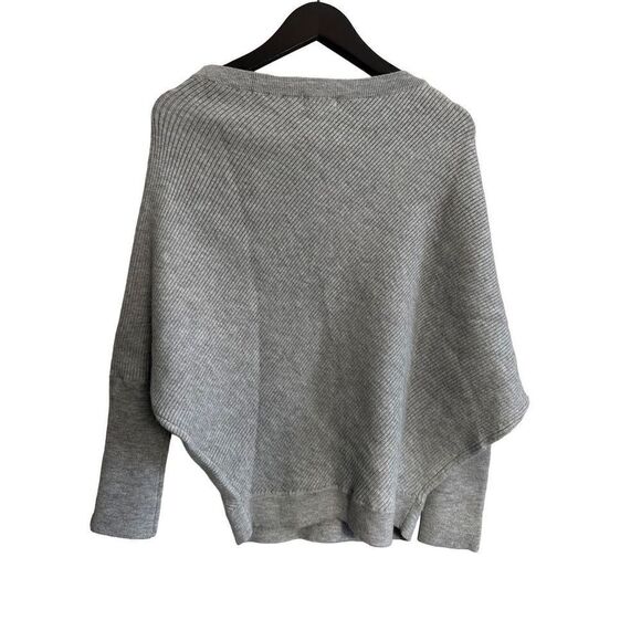 Pink Lily feeling your best off the shoulder gray rubbed sweater size large - Picture 7 of 9
